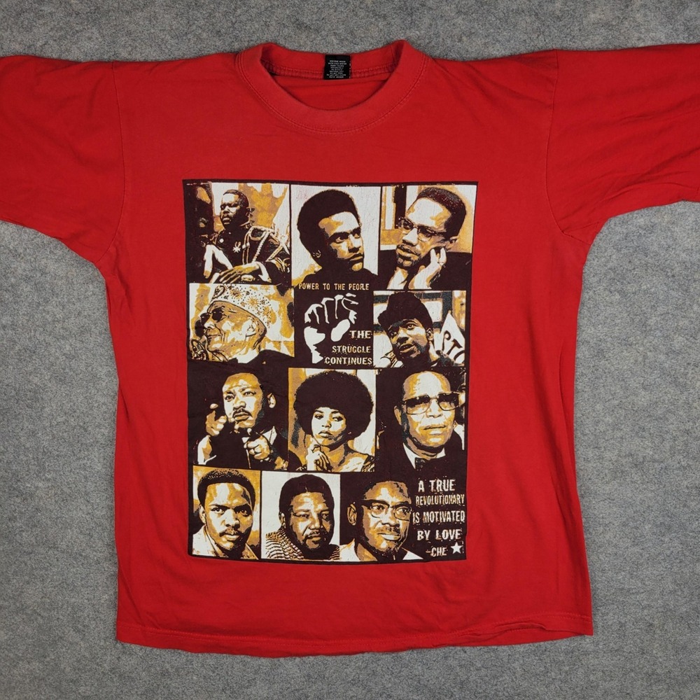 Iced Out Shirt Mens Large Red Civil Rights Leaders Graphic Tee Black History